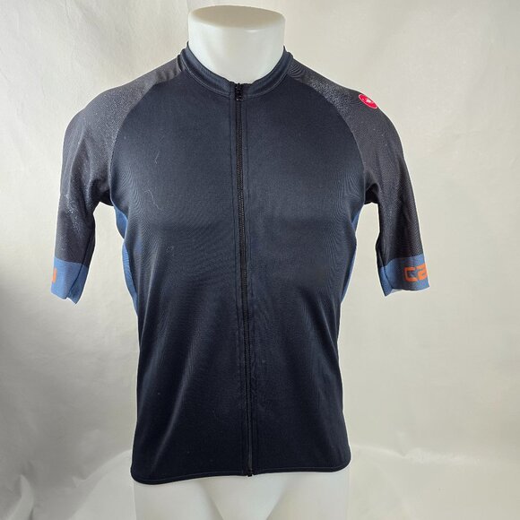 Castelli Cycling Jersey Mens Large Black Full Zip Performance Bike Shirt Pockets - Picture 1 of 11